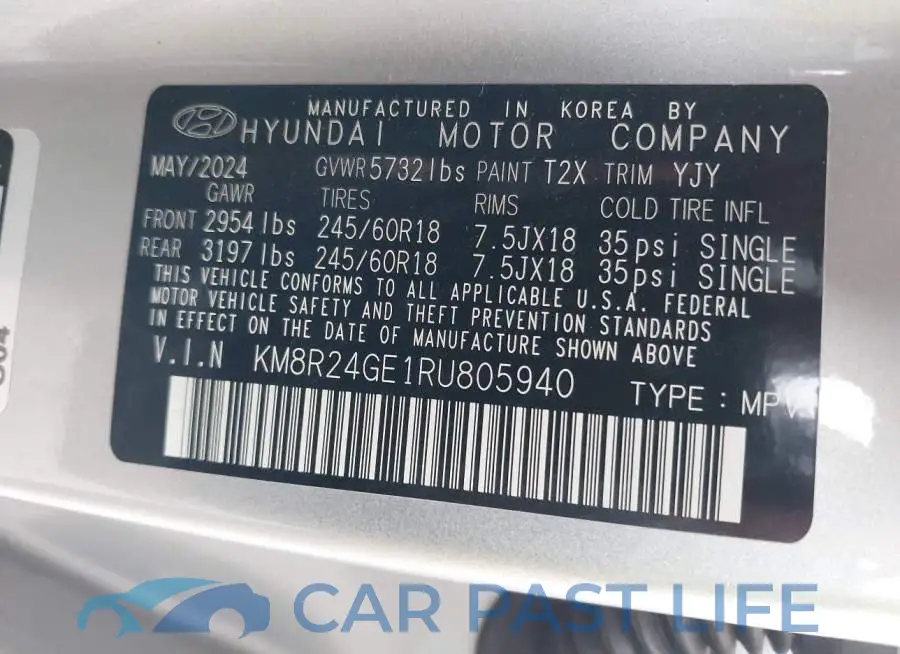 KM8R24GE1RU805940# 9
