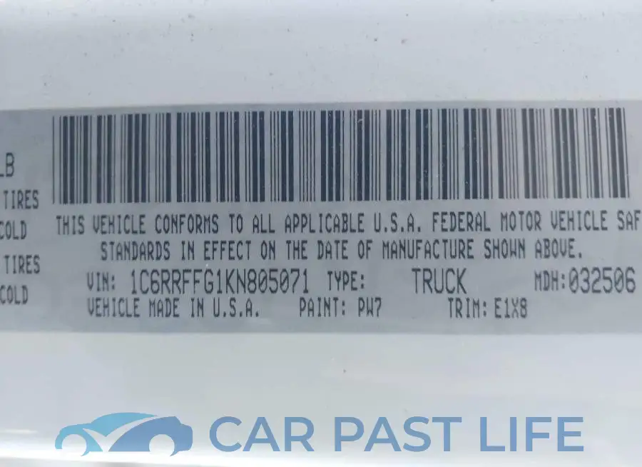 1C6RRFFG1KN805071# 9