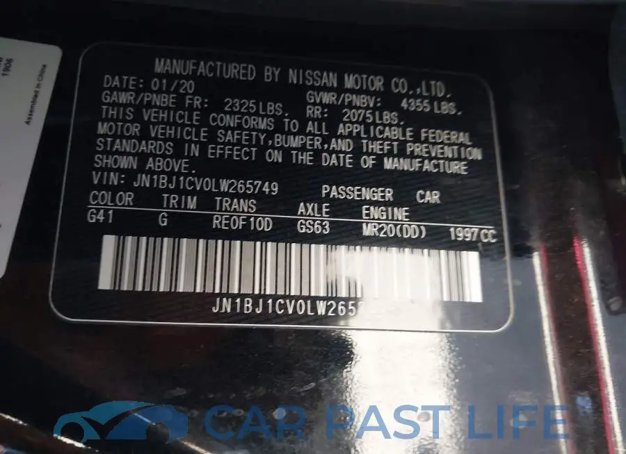 JN1BJ1CV0LW265749# 9