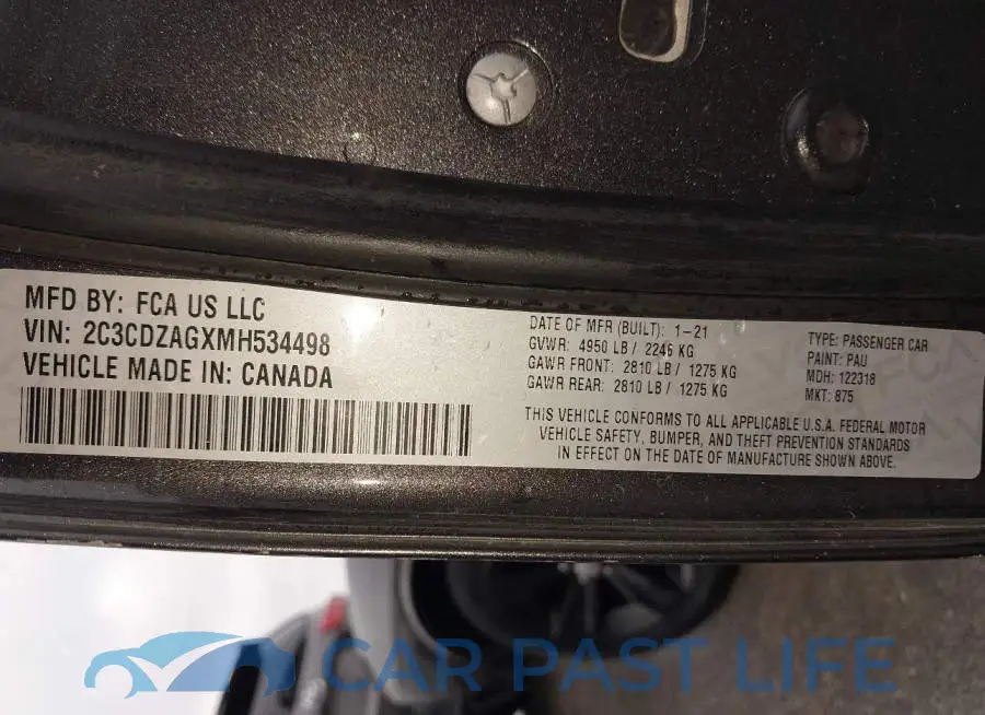 2C3CDZAGXMH534498# 9