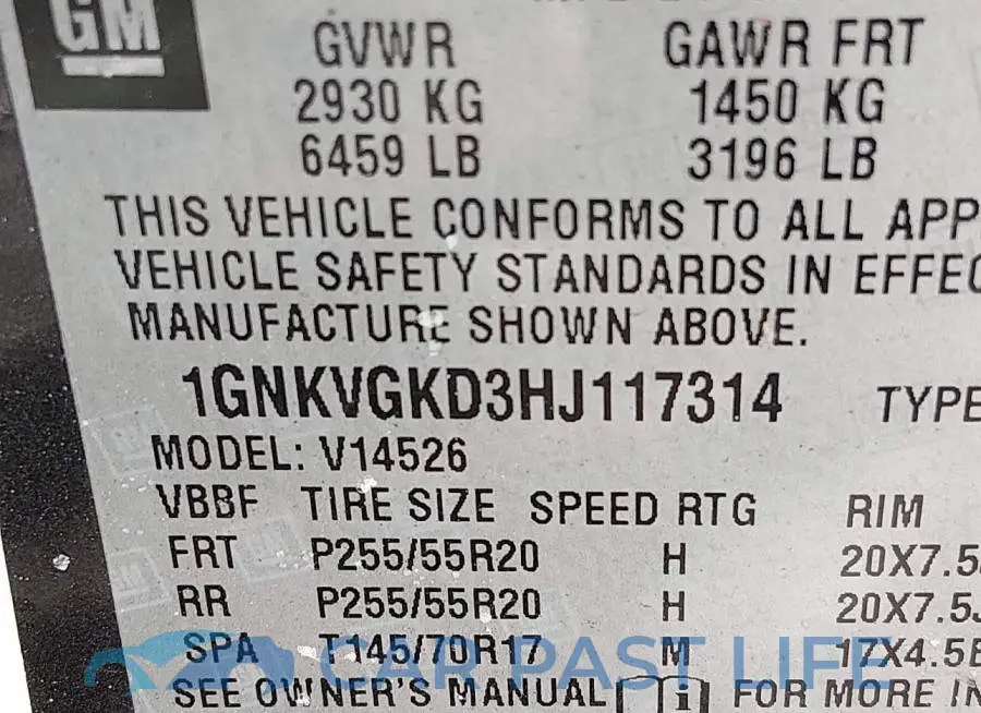 1GNKVGKD3HJ117314# 9