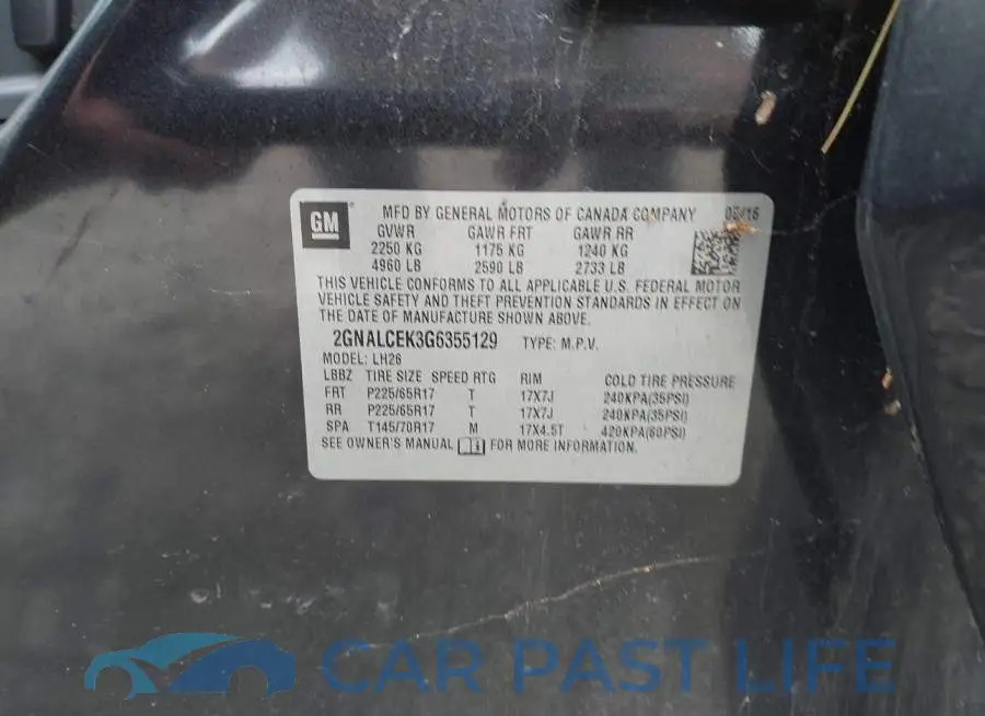 2GNALCEK3G6355129# 9