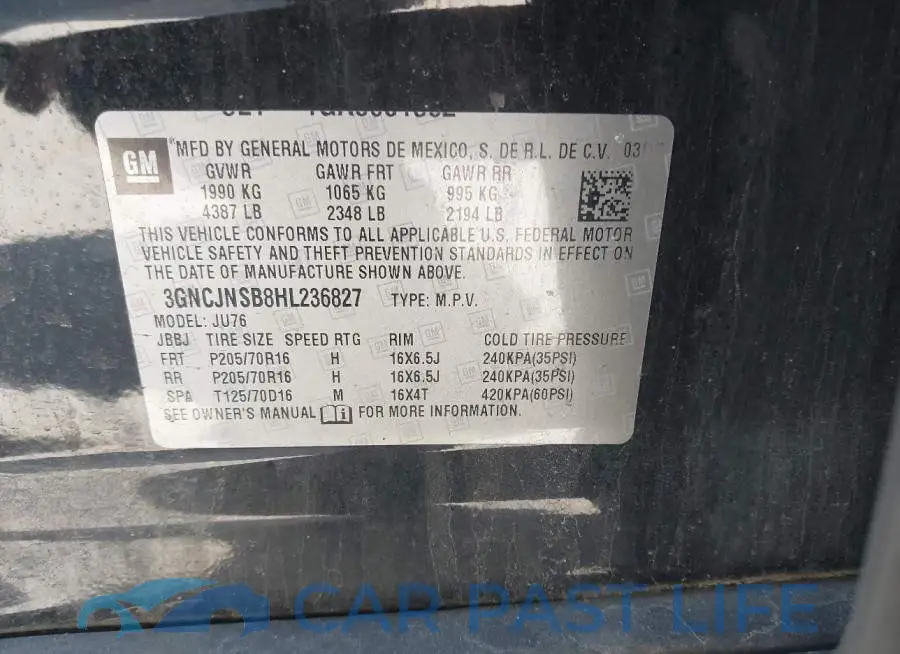 3GNCJNSB8HL236827# 9