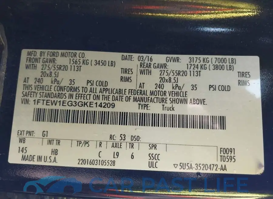 1FTEW1EG3GKE14209# 9