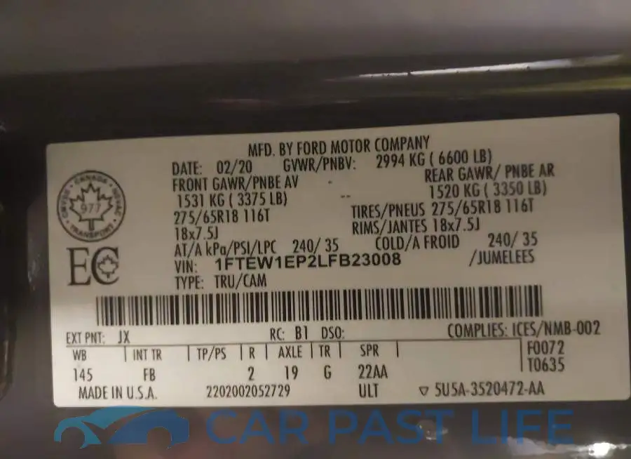 1FTEW1EP2LFB23008# 9