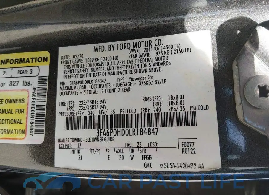 3FA6P0HD0LR184847# 9