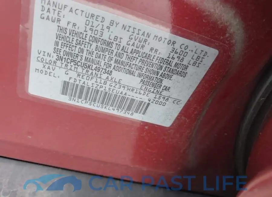 3N1CP5CU5KL497348# 9