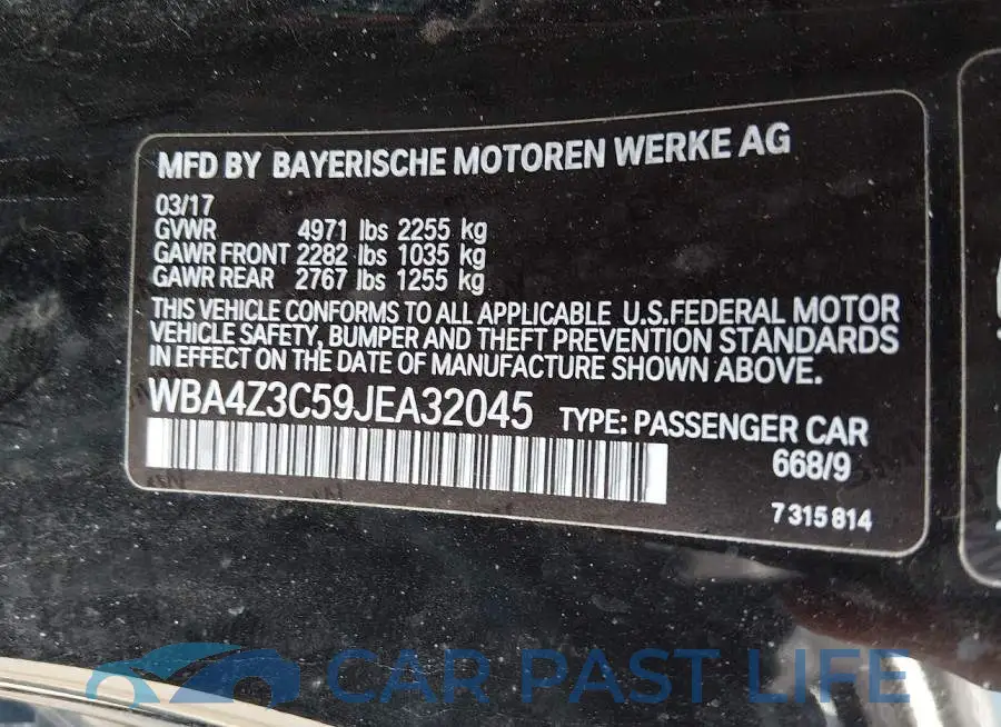 WBA4Z3C59JEA32045# 9