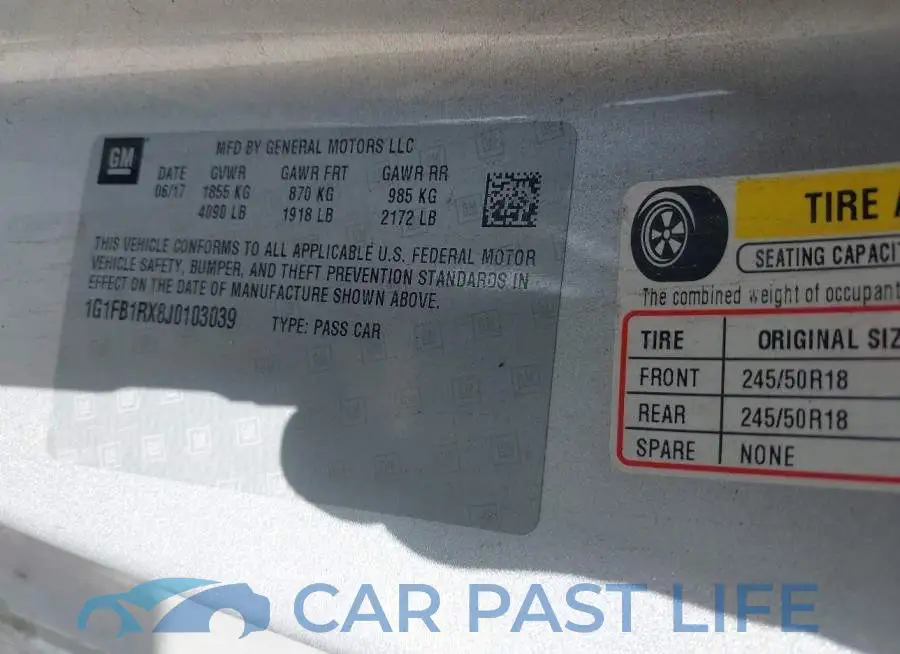 1G1FB1RX8J0103039# 9