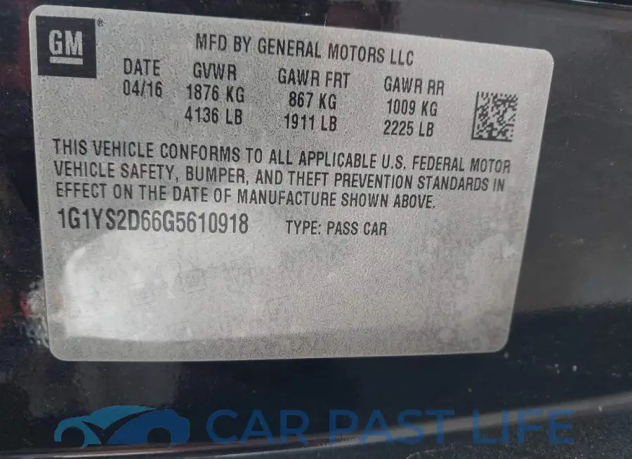 1G1YS2D66G5610918# 9