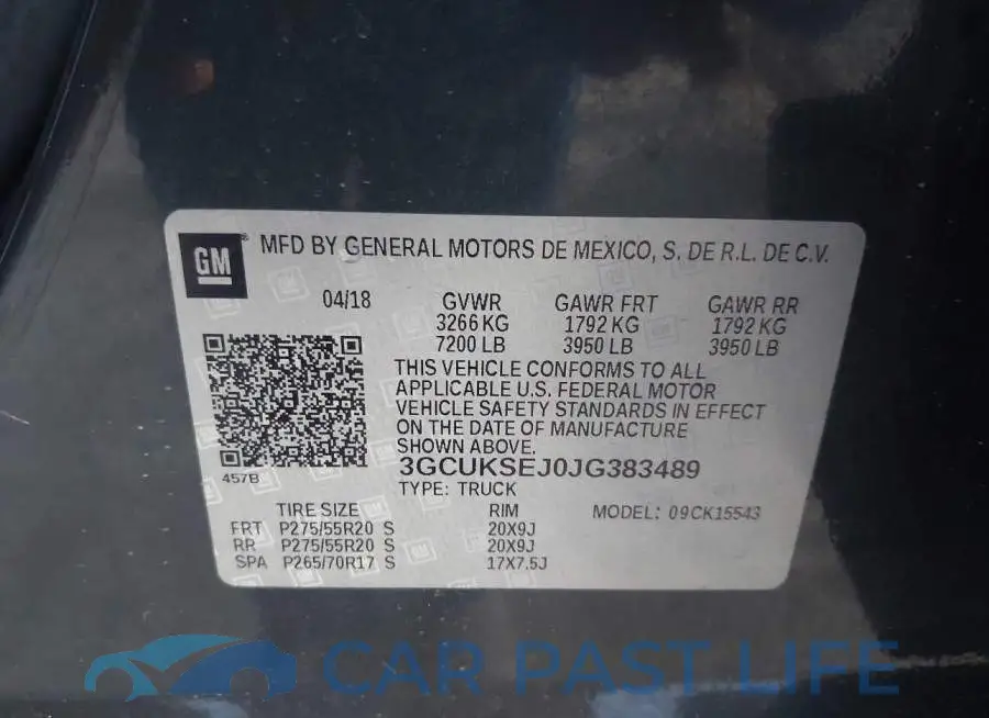3GCUKSEJ0JG383489# 9