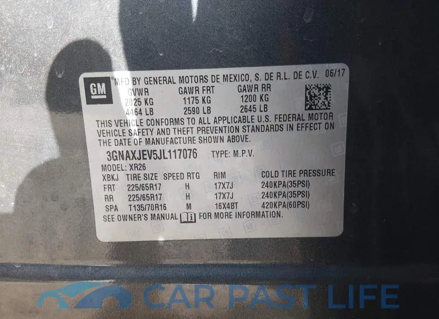 3GNAXJEV5JL117076# 9