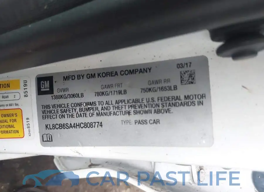 KL8CB6SA4HC808774# 9