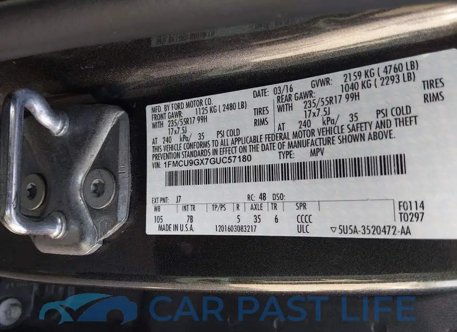 1FMCU9GX7GUC57180# 9