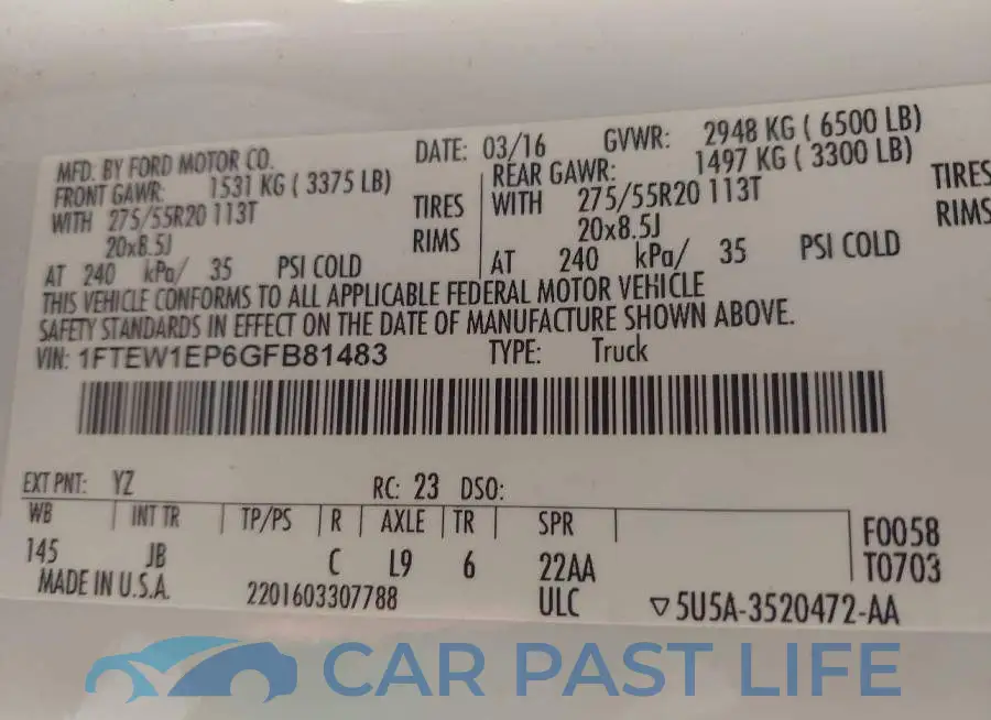 1FTEW1EP6GFB81483# 9