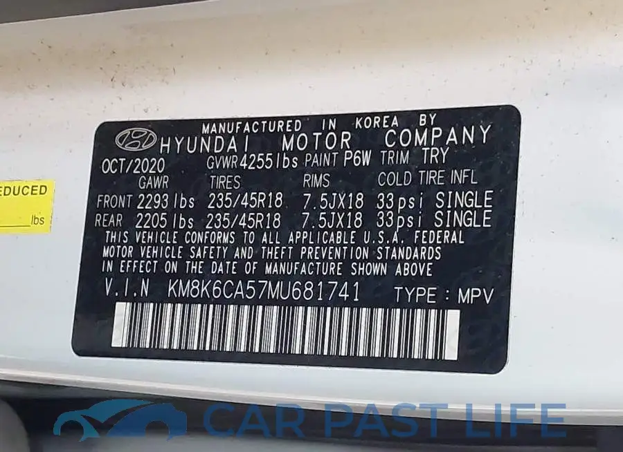 KM8K6CA57MU681741# 9