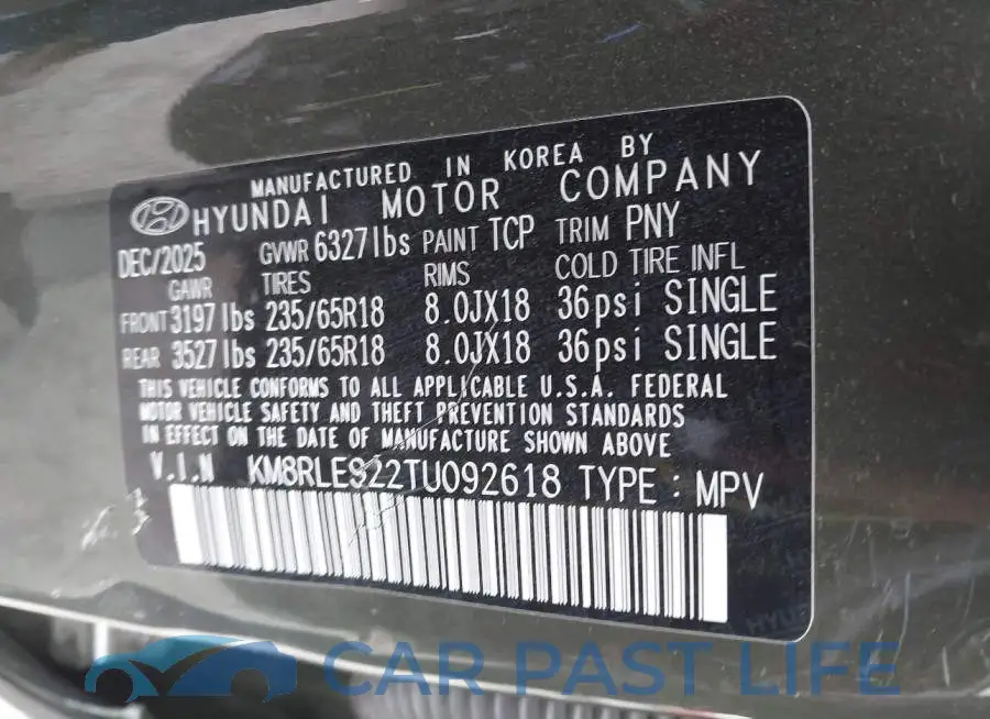 KM8RLES22TU092618# 9