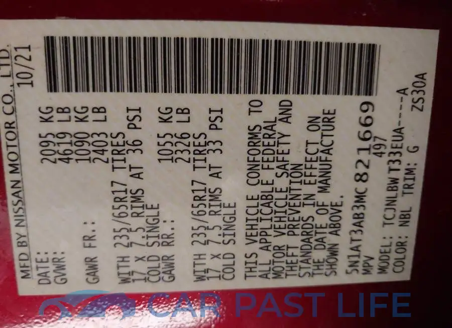 5N1AT3AB3MC821669# 9