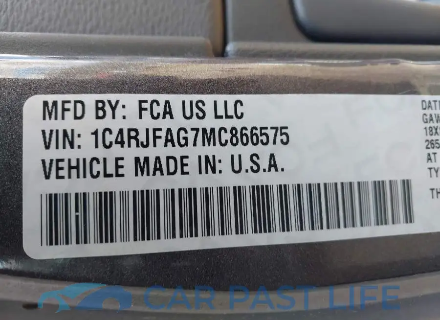 1C4RJFAG7MC866575# 9