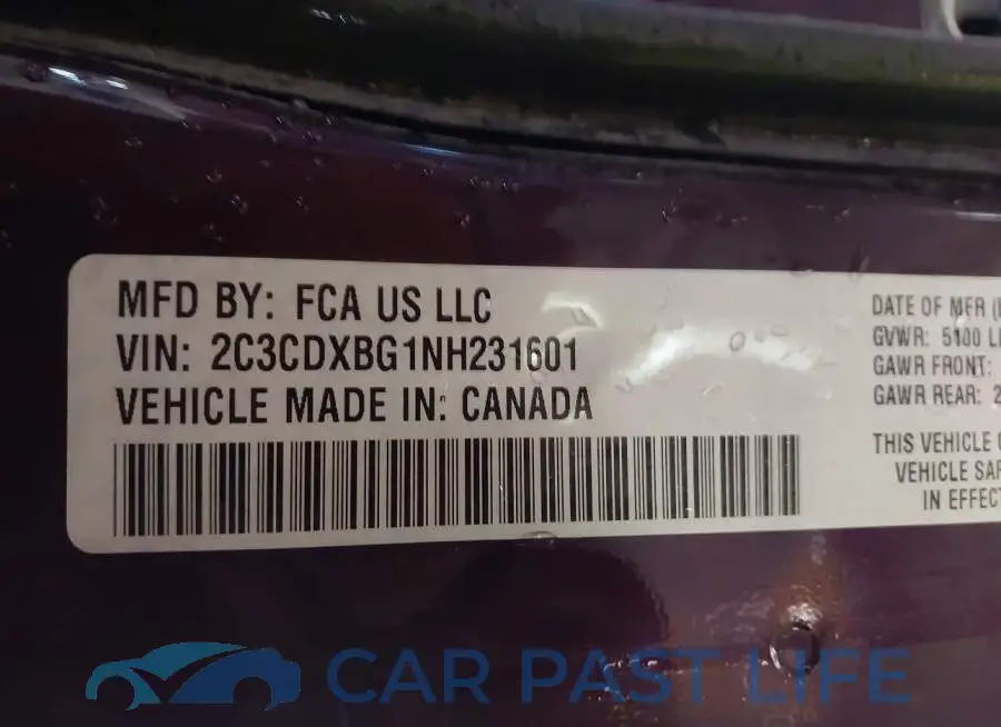 2C3CDXBG1NH231601# 9