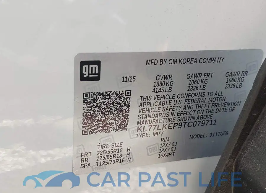 KL77LKEP9TC079711# 9