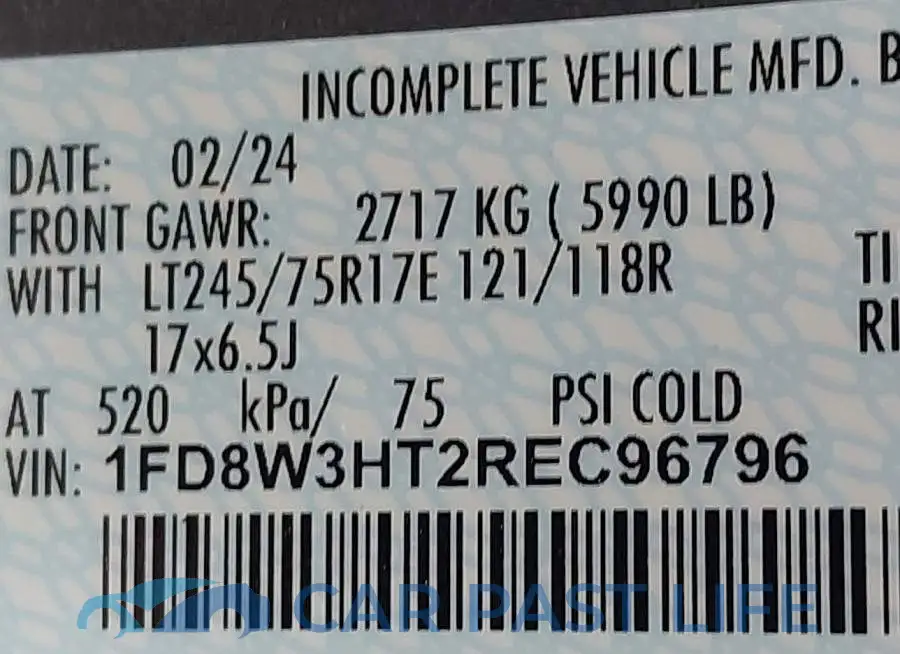 1FD8W3HT2REC96796# 9